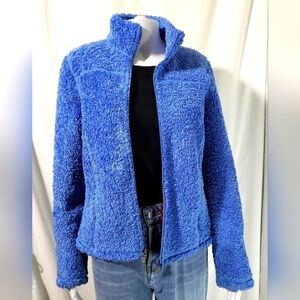 L.L. BEAN Cute Polartec Teddy Jacket in Electric Blue Women's Small